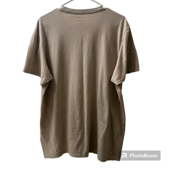 Adidas Men's Tan/Red Climate Perfrmance Tee Logo Short Sleeve T-Shirt Size XL - Picture 2 of 5